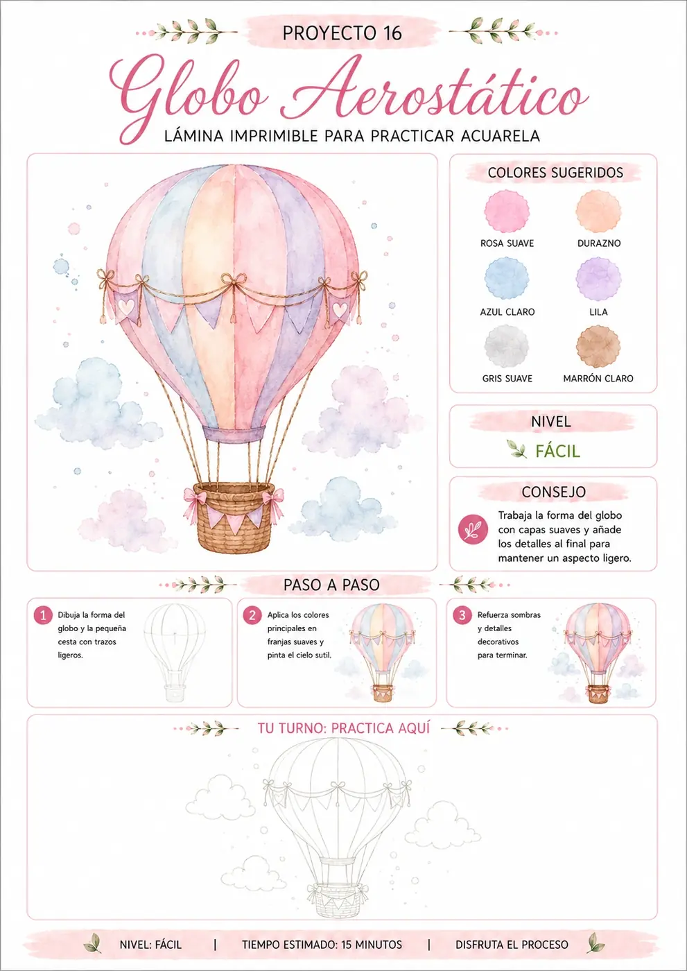 Lámina imprimible Globo aerostático