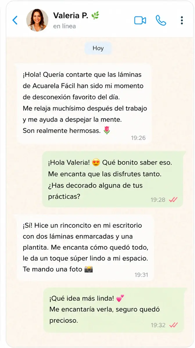 Conversación real de una cliente sobre las láminas